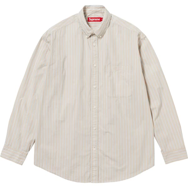 Supreme Loose Fit Stripe Shirt - Tan (front)