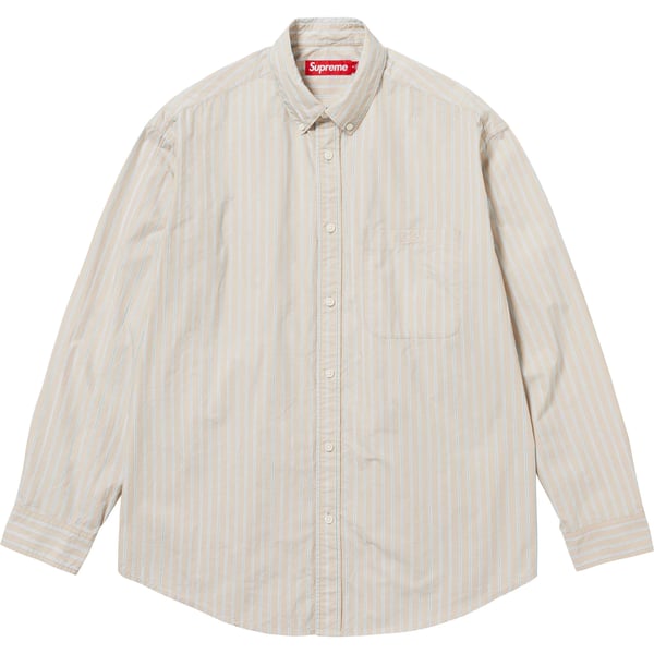 Supreme Loose Fit Stripe Shirt - Tan (front)