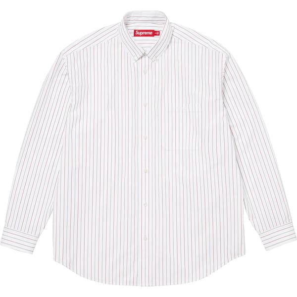 Supreme Loose Fit Stripe Shirt - White (front)