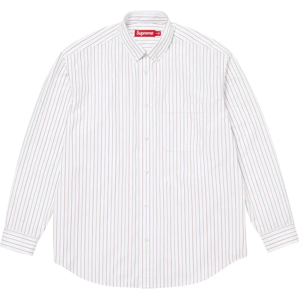 Supreme Loose Fit Stripe Shirt - White (front)