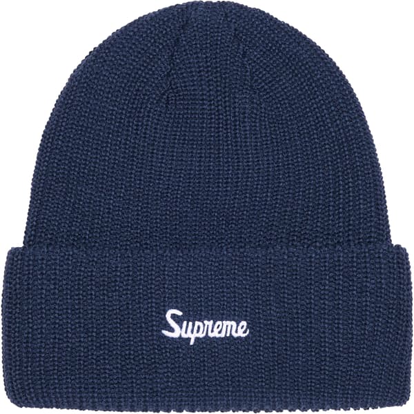 Supreme Loose Gauge Beanie - Dark Blue (front)