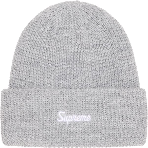 Supreme Loose Gauge Beanie - Heather Grey (front)