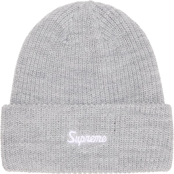 Supreme Loose Gauge Beanie - Heather Grey (front)