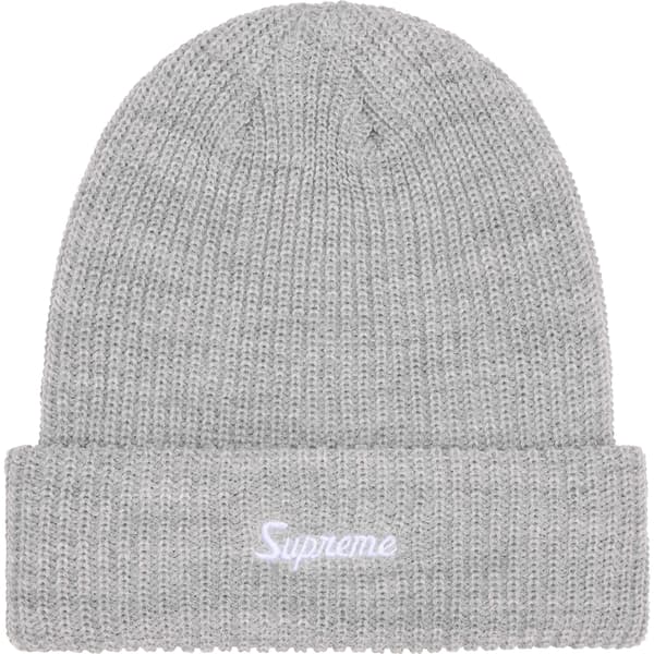 Supreme Loose Gauge Beanie - Heather Grey (front)