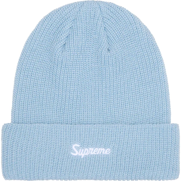 Supreme Loose Gauge Beanie - Light Blue (front)