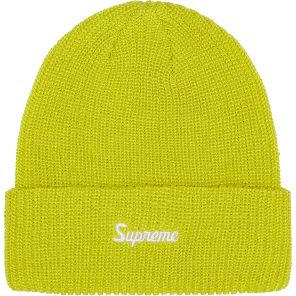 Supreme Loose Gauge Beanie - Lime (front)