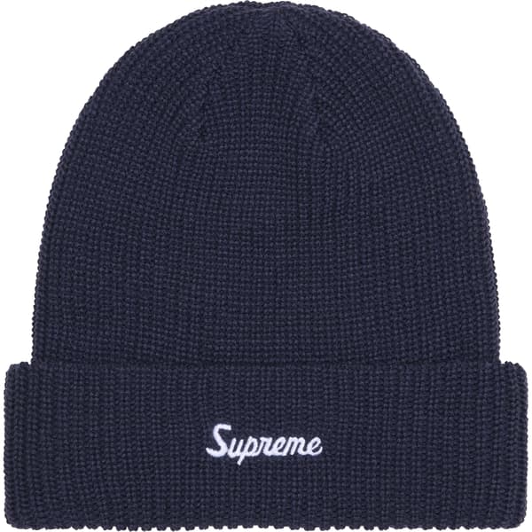 Supreme Loose Gauge Beanie - Navy (front)