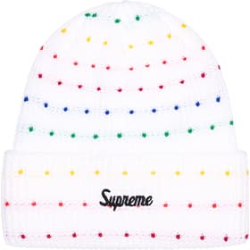 Supreme Loose Gauge Beanie White Multi