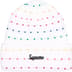 Supreme Loose Gauge Beanie - White Multi (front)