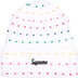 Supreme Loose Gauge Beanie - White Multi (front)