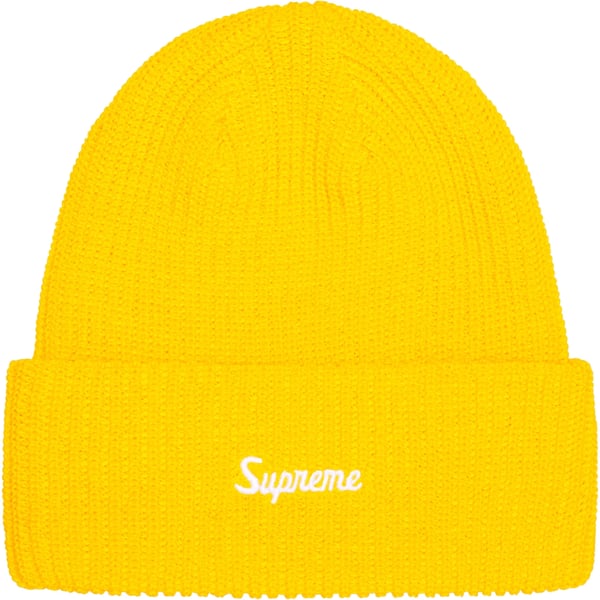 Supreme Loose Gauge Beanie - Yellow (front)