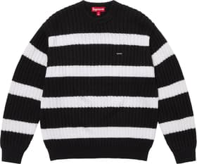 Supreme Loose Gauge Stripe Small Box Sweater Black