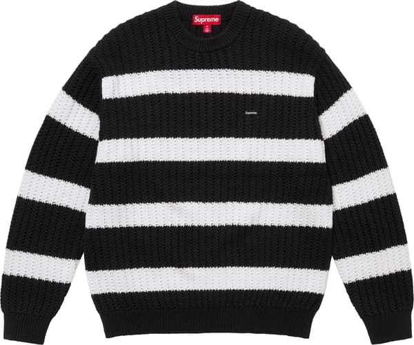 Supreme Loose Gauge Stripe Small Box Sweater - Black (front)