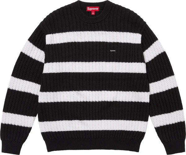 Supreme Loose Gauge Stripe Small Box Sweater - Black (front)