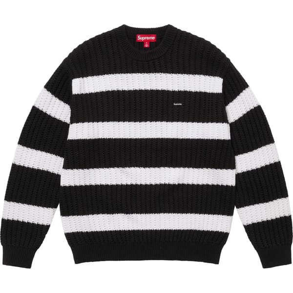 Supreme Loose Gauge Stripe Small Box Sweater - Black (front)