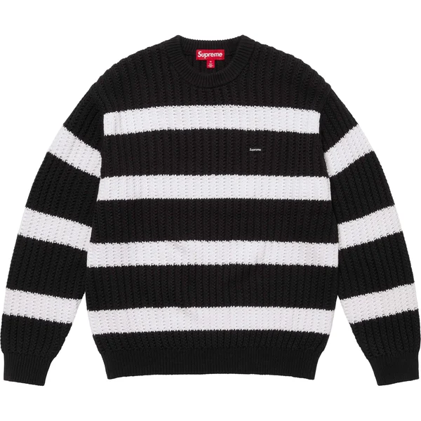 Supreme Loose Gauge Stripe Small Box Sweater - Black (front)