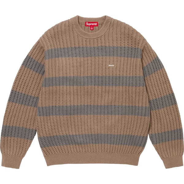 Supreme Loose Gauge Stripe Small Box Sweater - Khaki (front)