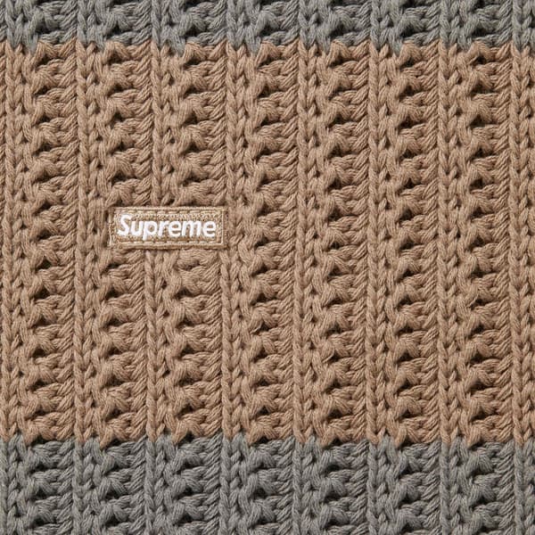 Supreme Loose Gauge Stripe Small Box Sweater - Khaki (front)