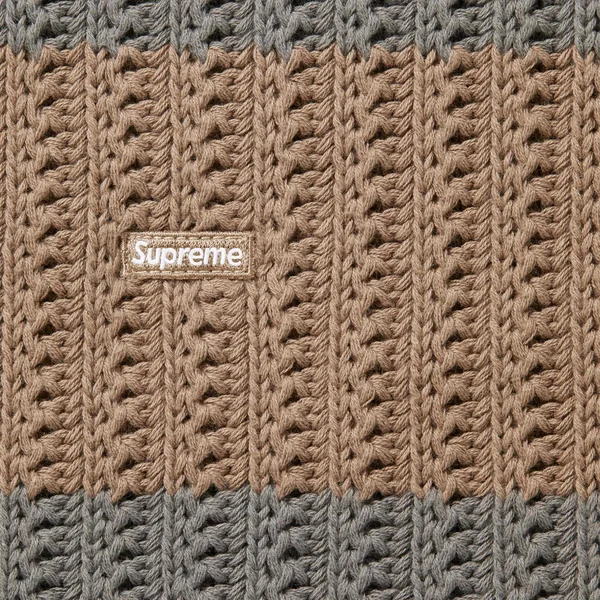 Supreme Loose Gauge Stripe Small Box Sweater - Khaki (front)