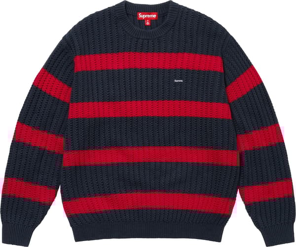Supreme Loose Gauge Stripe Small Box Sweater - Navy (front)
