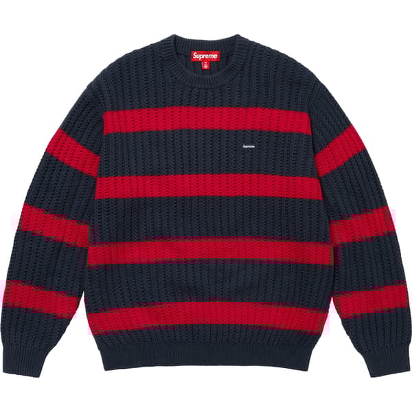 Supreme Loose Gauge Stripe Small Box Sweater - Navy (front)
