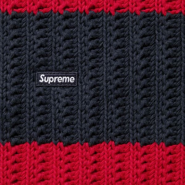 Supreme Loose Gauge Stripe Small Box Sweater - Navy (front)