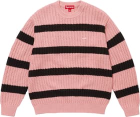 Supreme Loose Gauge Stripe Small Box Sweater Pink
