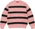 Supreme Loose Gauge Stripe Small Box Sweater - Pink (front)