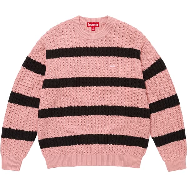 Supreme Loose Gauge Stripe Small Box Sweater - Pink (front)
