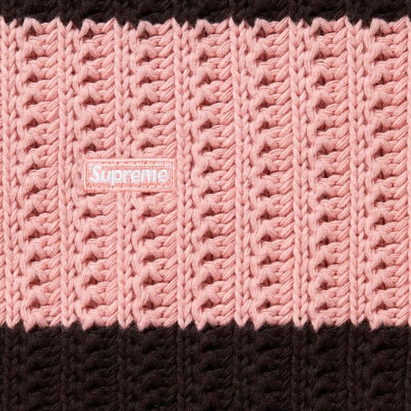 Supreme Loose Gauge Stripe Small Box Sweater - Pink (front)