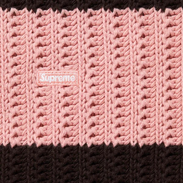 Supreme Loose Gauge Stripe Small Box Sweater - Pink (front)