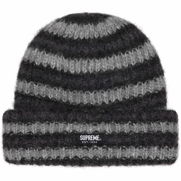 Supreme Loose Stripe Beanie - Black (front)