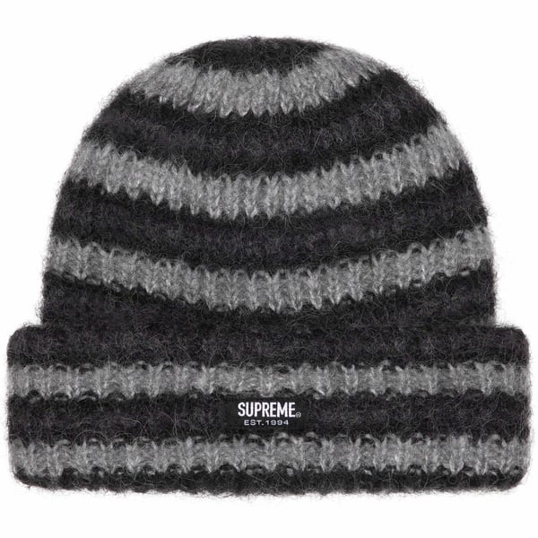 Supreme Loose Stripe Beanie - Black (front)