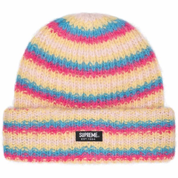 Supreme Loose Stripe Beanie - White (front)