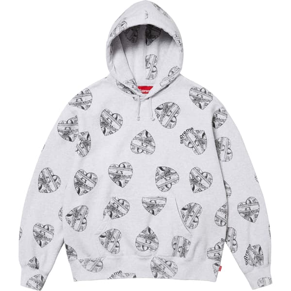 Supreme Love Cash Hooded Sweatshirt - Ash Grey (front)
