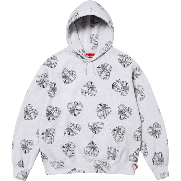 Supreme Love Cash Hooded Sweatshirt - Ash Grey (front)