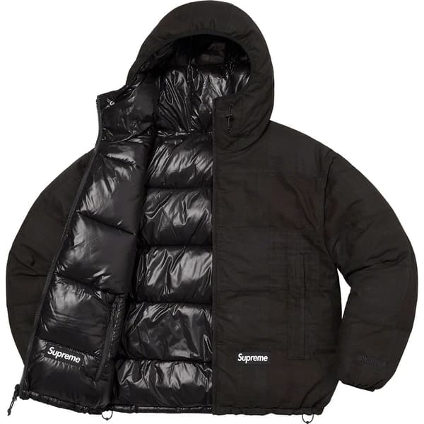 Supreme Madras Reversible WINDSTOPPER Puffer Jacket - Black (front)