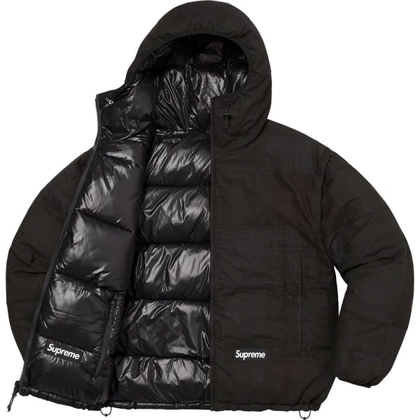 Supreme Madras Reversible WINDSTOPPER Puffer Jacket - Black (front)