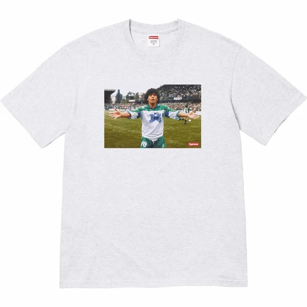 Supreme Maradona Tee - Ash Grey (front)