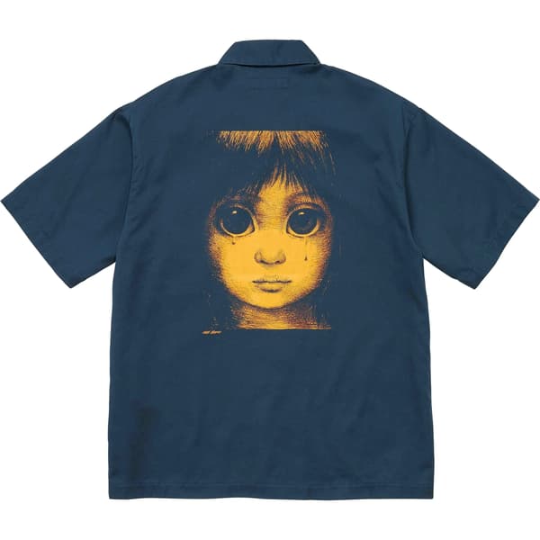 Supreme Margaret Keane Teardrop S/S Work Shirt - Light Navy (front)