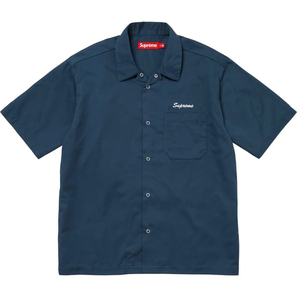 Supreme Margaret Keane Teardrop S/S Work Shirt - Light Navy (front)