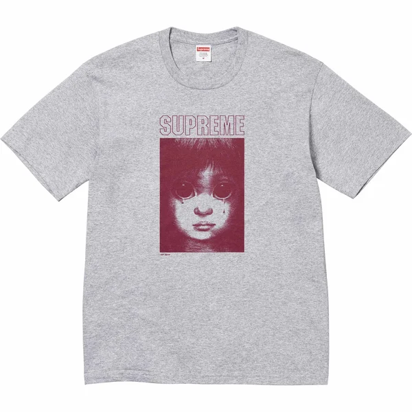 Supreme Margaret Keane Teardrop Tee - Heather Grey (front)