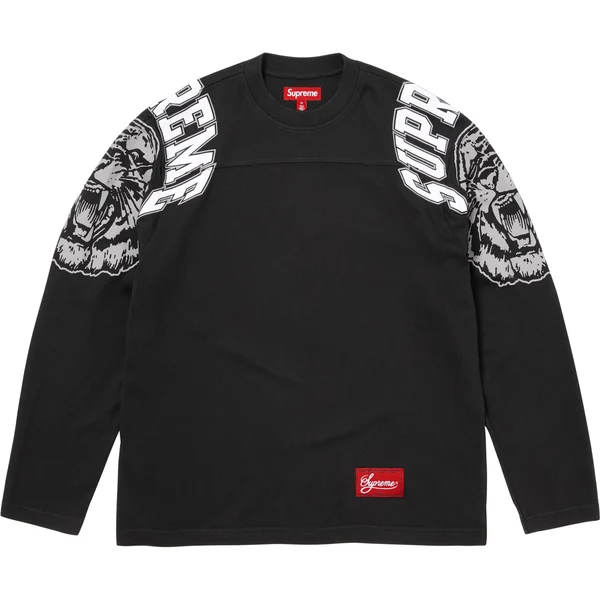 Supreme Mascot L/S Football Top - Black (front)