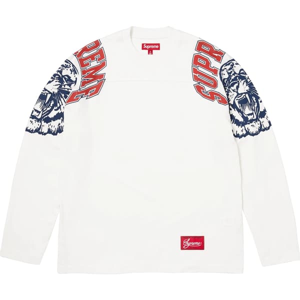Supreme Mascot L/S Football Top - White (front)