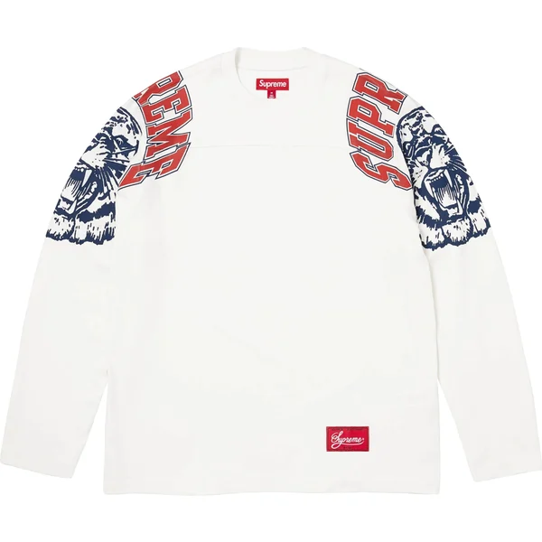 Supreme Mascot L/S Football Top - White (front)