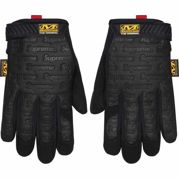 Supreme Mechanix Leather Work Gloves - Black (front)
