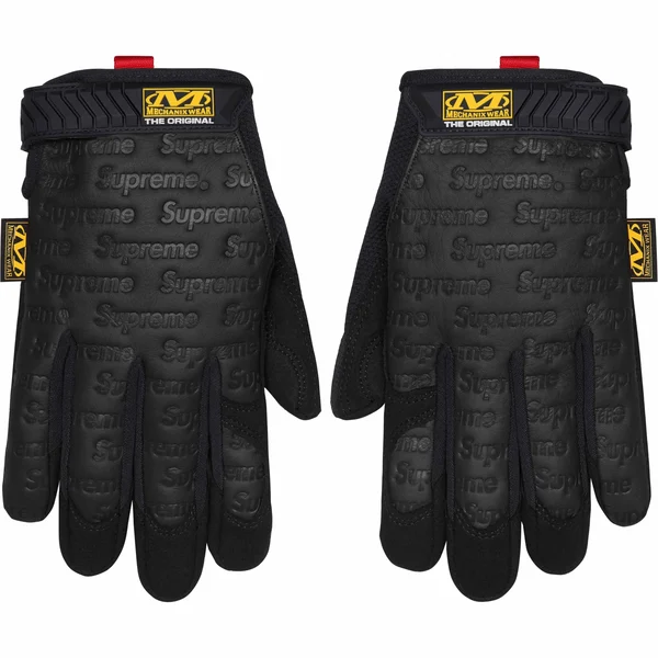 Supreme Mechanix Leather Work Gloves - Black (front)