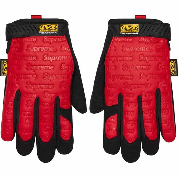 Supreme Mechanix Leather Work Gloves - Red (front)