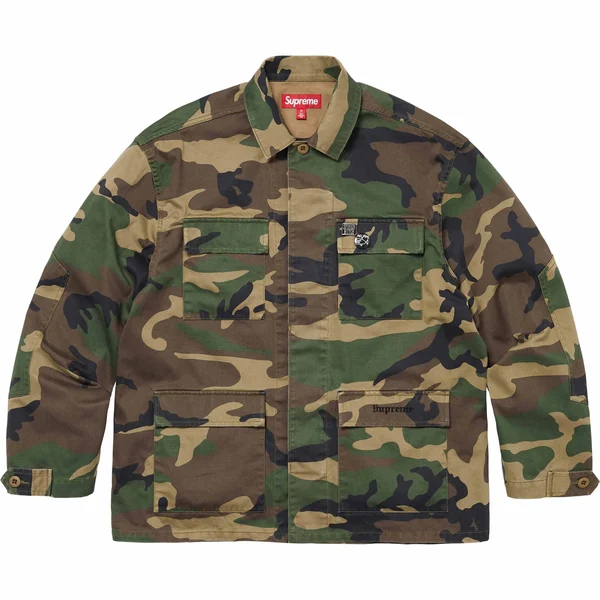 Supreme Melvins BDU Jacket - Woodland Camo (front)