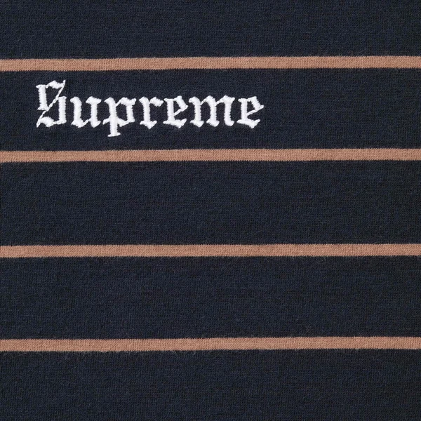 Supreme Melvins Stripe S/S Polo - Black (front)